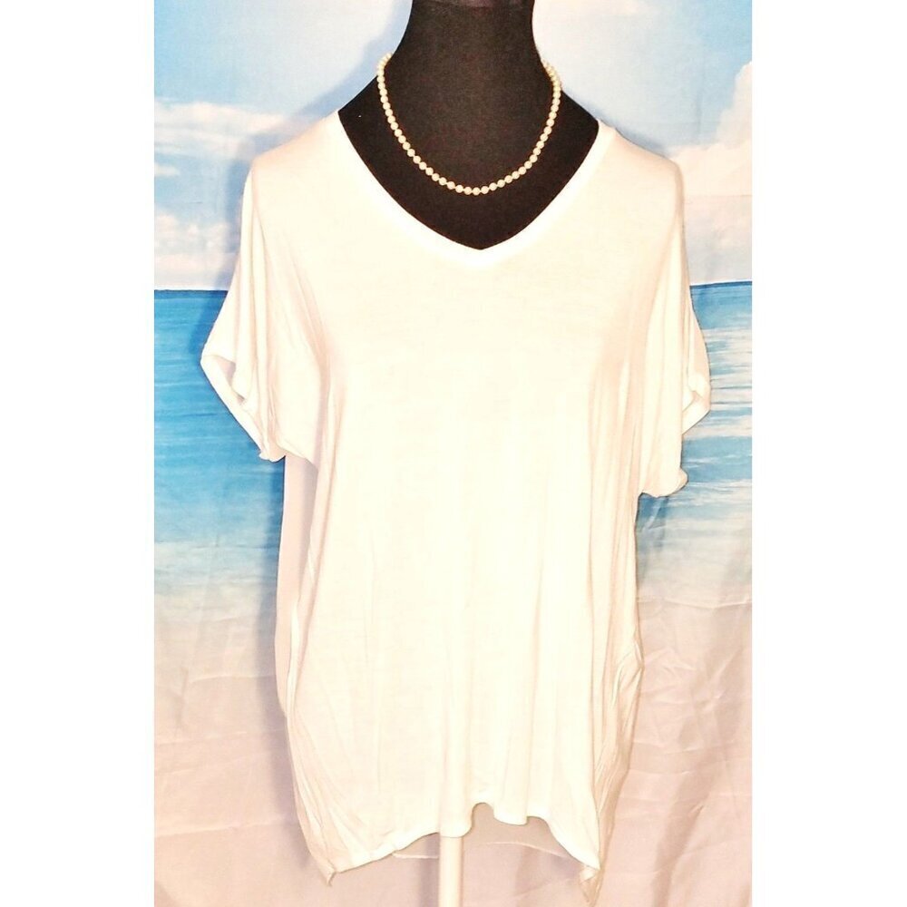 Set Lot of 3 Woman's TUNIC Tops ASSORTED SOLID COLORS T shirts size MEDIUMS - Picture 2 of 11